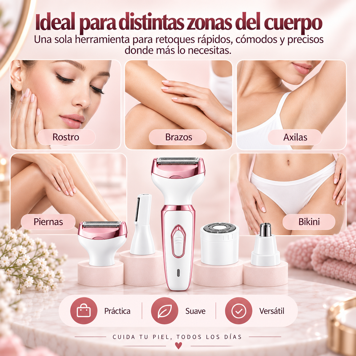 DEPILADORA RECARGABLE 4 EN 1