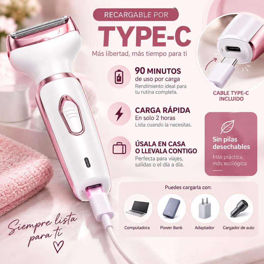 DEPILADORA RECARGABLE 4 EN 1