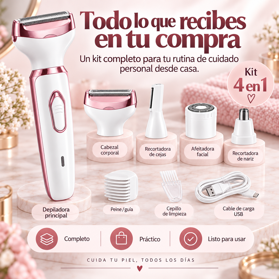 DEPILADORA RECARGABLE 4 EN 1